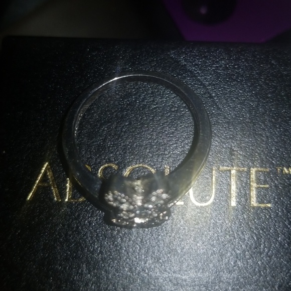 Absolute Simulated Diamond Ring Sterling Silver 8 - Picture 2 of 8